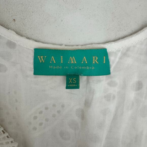 WAIMARI Cotton Eyelet Maxi Dress XS White Ruffle Lace La Perla Peasant Boho - Picture 15 of 16